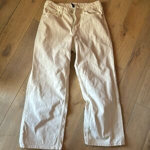 H&M Cream Wide Leg Jeans US 12
